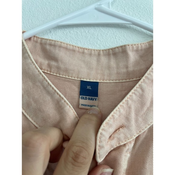 Old Navy Utility Coverall Jumpsuit Womens Peach XL Denim Straight Leg Pockets - Picture 8 of 8